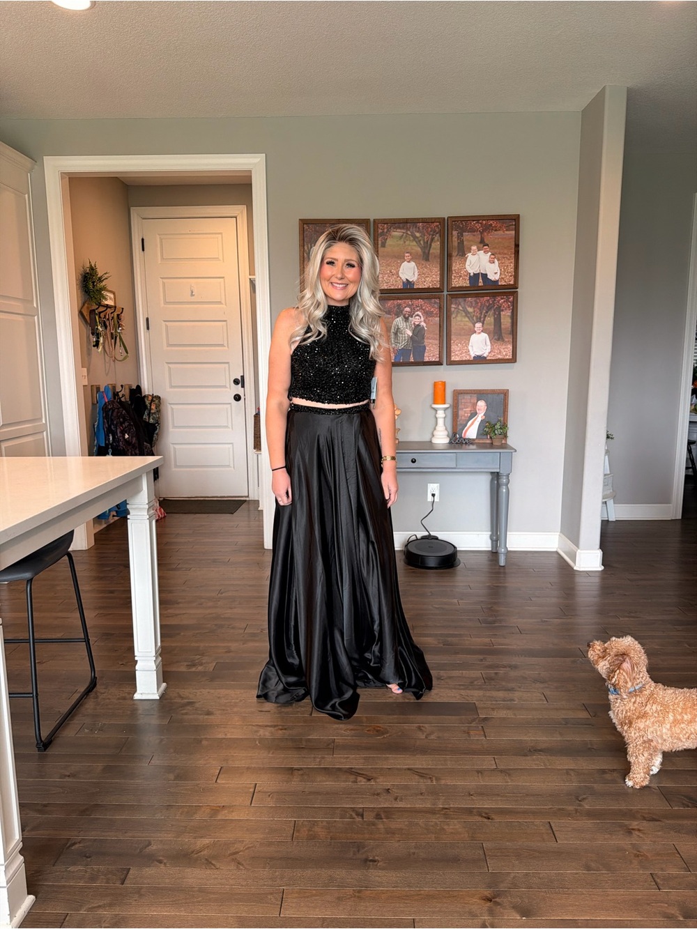 Sherri Hill Black Two-Piece Beaded Prom Dress